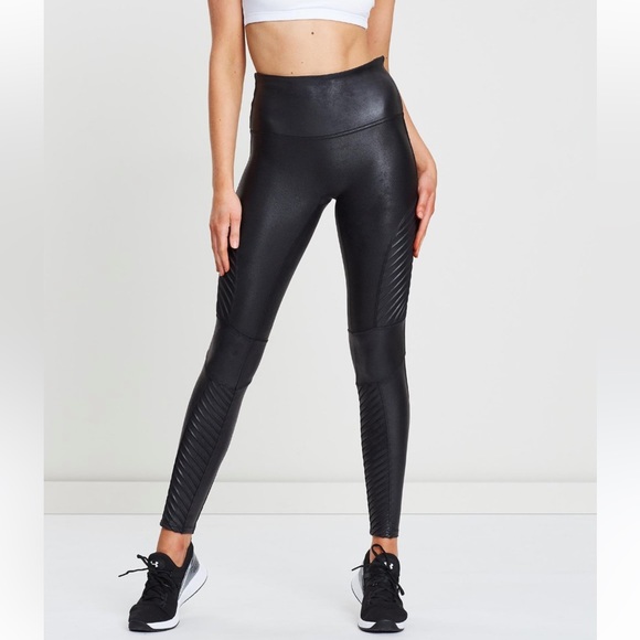 SPANX Pants - Spanx Moto Leggings Faux Leather 20136R size M